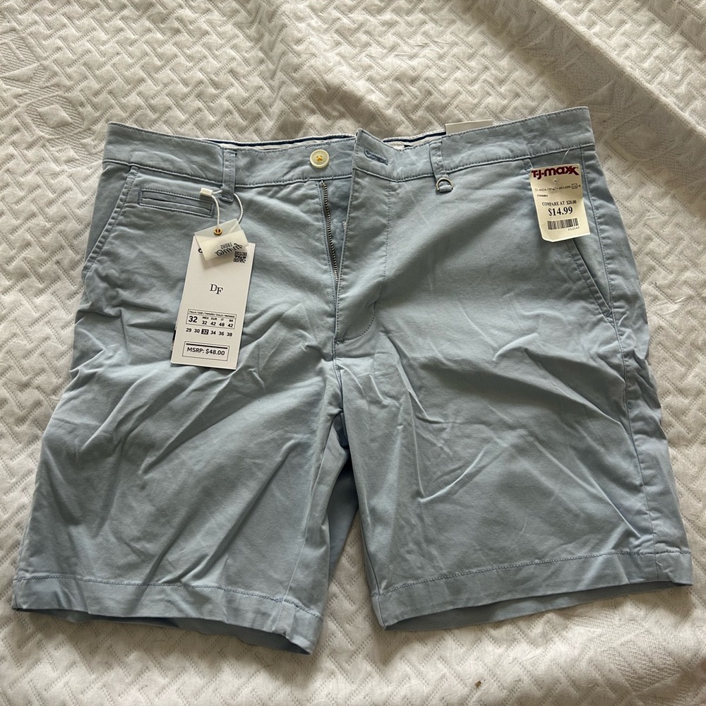 Denim & Flower Sky Blue Flat Front Shorts